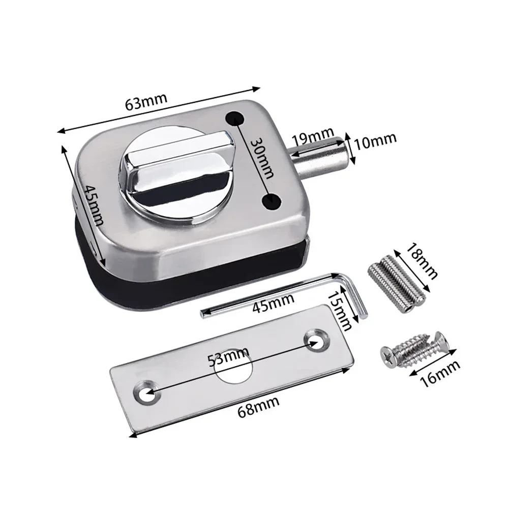 Glazen deurslot Roestvrij stalen klink Schuifdeurslot Ponsvrij grondslot Badkamer Balkon Vloer Spin Klink Hardware