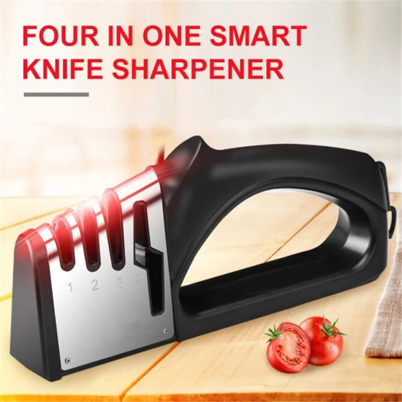 Professional Knife Sharpener 4 Stages Kitchen Sharpening Stone Grinder Scissors Knives Whetstone Diamond Ceramic Sharpener Tool