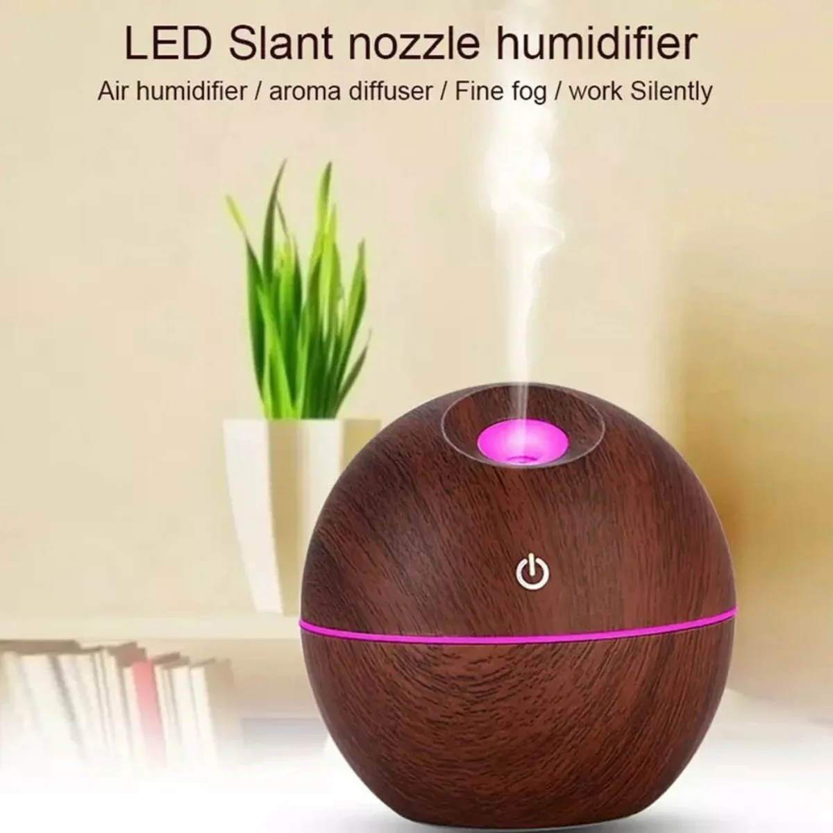 Compact 130ml Travel Humidifier  Space-Saving Design, USB Charging & Ambient Glow for Home/Car/Office