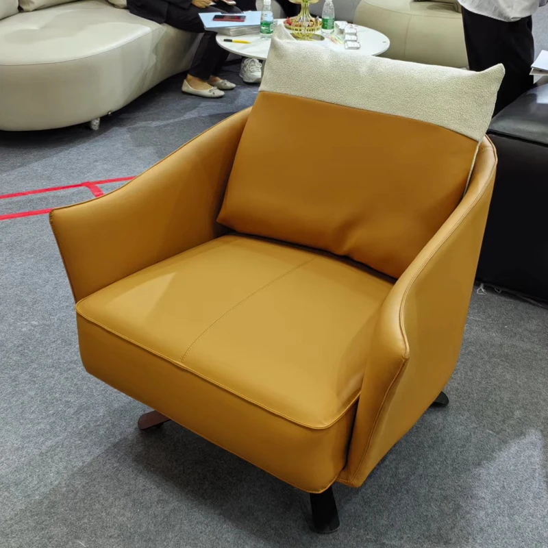 Moderne Wohnzimmermöbel, einzelner Freizeitstuhl, drehbarer Ledersofa-Stuhl