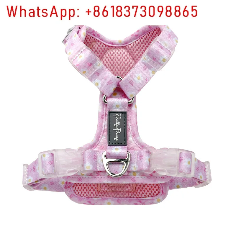 

10PCS Pet vest towing rope explosion-proof punching dog chest and back walking leash collar