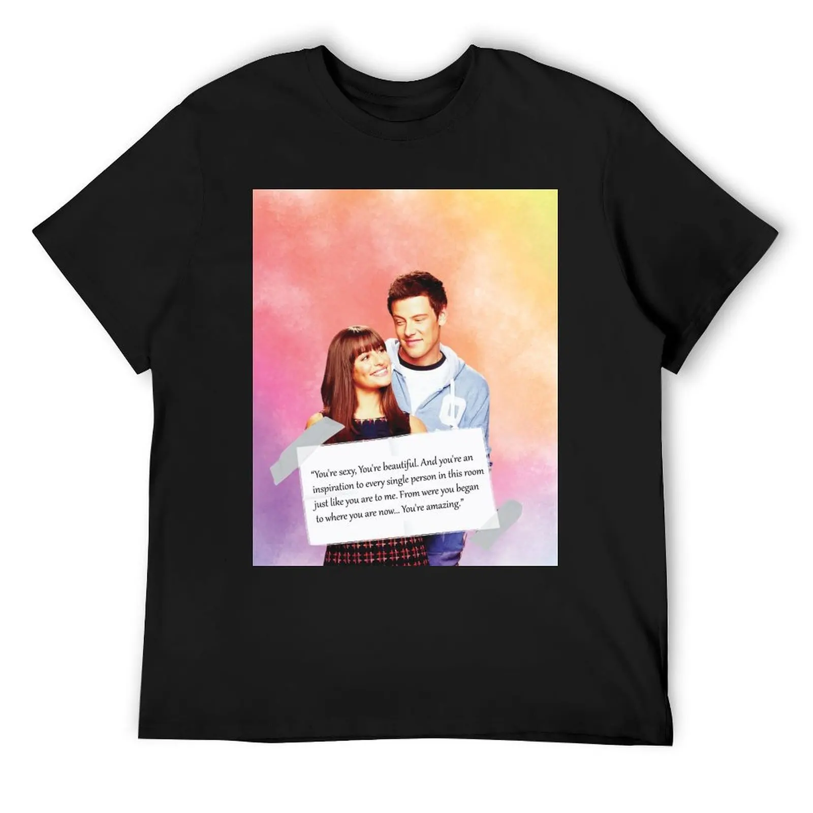 Glee Finchel Watercolour T-Shirt anime clothes custom t shirt graphic shirts heavy weight t shirts for men