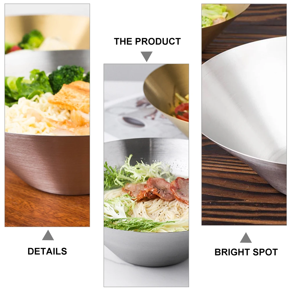 

Stainless Steel Japanese Style Food Rice Salad Japanese Ramen Bowl Container Ramen Bowl Multi Function Kitchen Barware