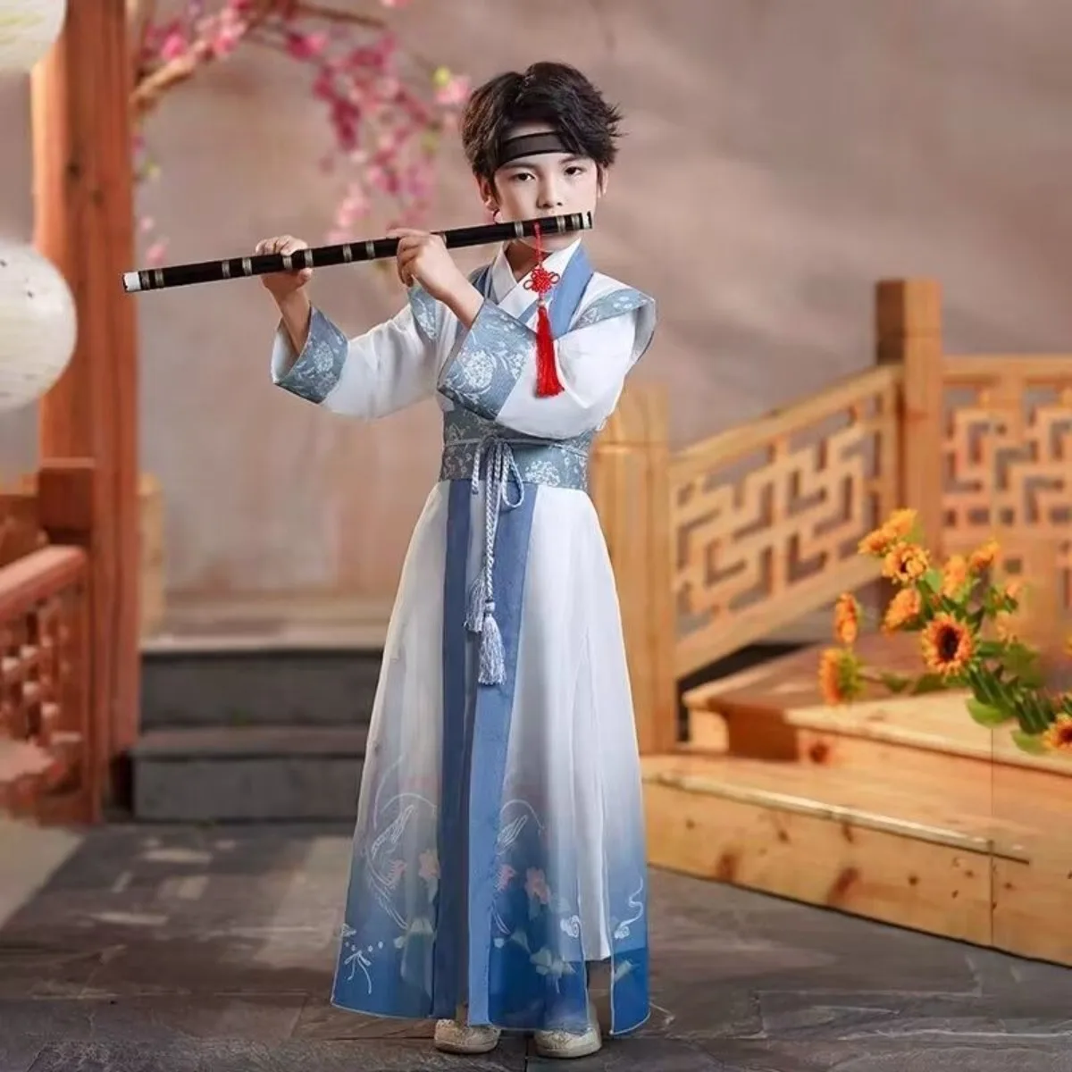 

2026 New Boys' Hanfu, Spring & Autumn Chinese Tang Suit, Ancient Swordsman Style, Handsome Traditional Performance Outfit