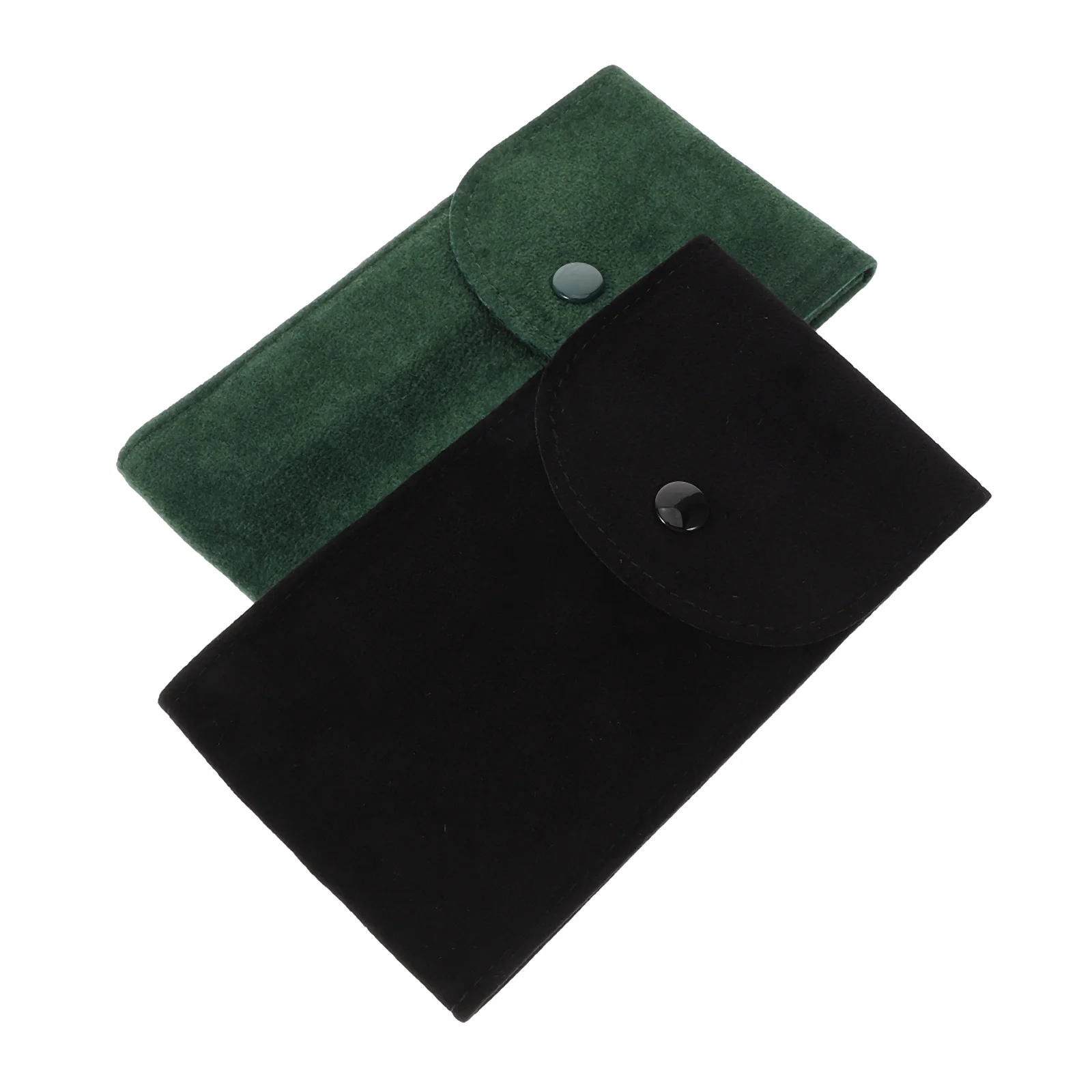 

2Pcs Lint Watch Pouches Travel Storage Organizer Slim Portable Watch Carrying Case Lightweight Snap Closure for Business Trips