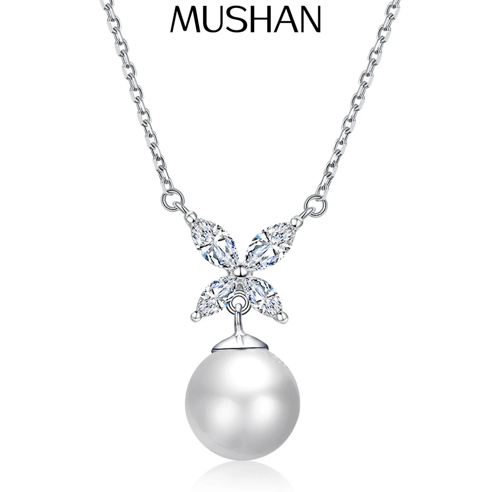 

MuShan Jewelry 925 Sterling Silver Necklace Pendant Chain HCD Diamonds Bridesmaid Gift Girlfriend Gift Women Necklaces Jewelry