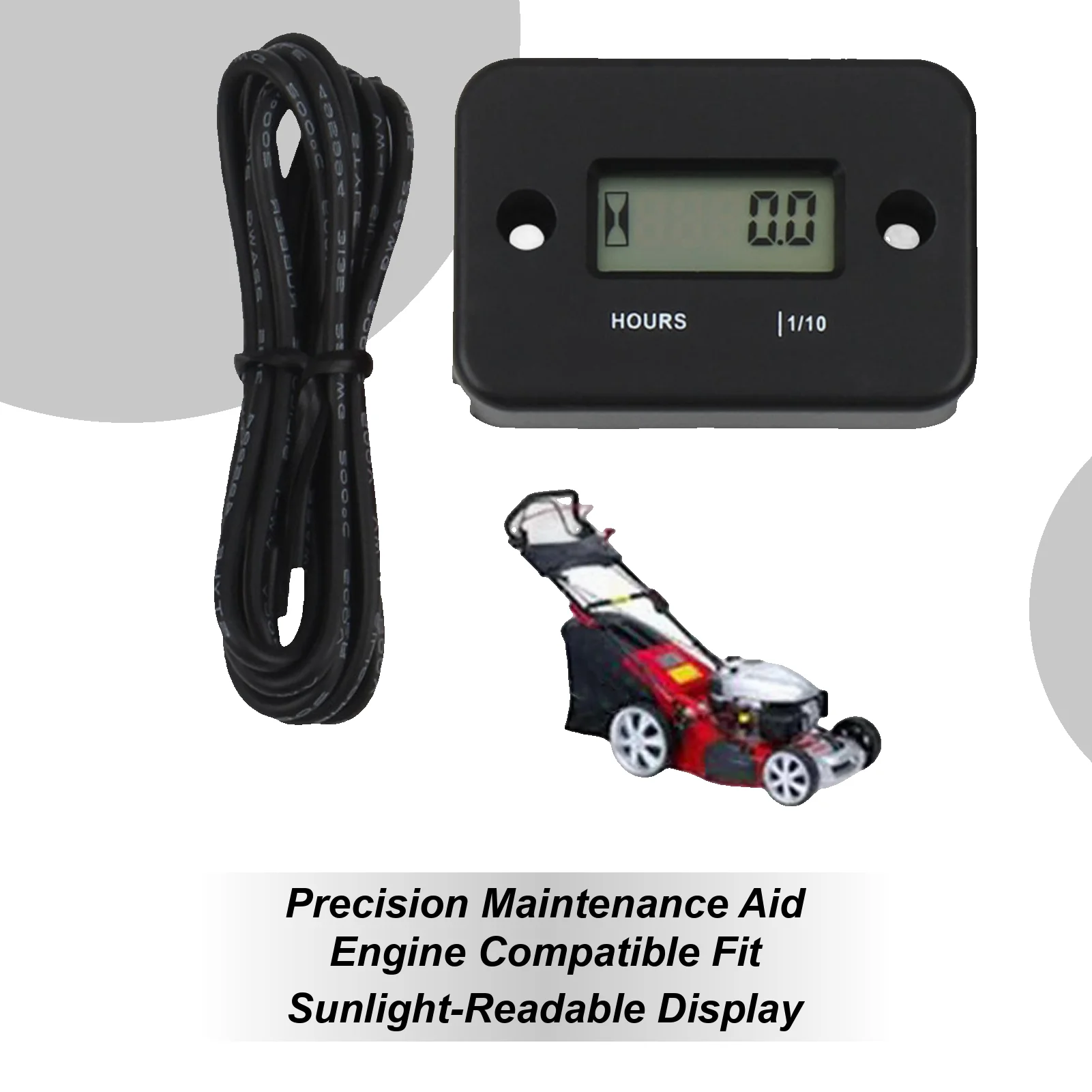 Engine Hour Meter Waterproof Inductive Timer Motorcycle Tach Hour Meter Tachometer For Lawn Mower Snowmobile Marine Boat Snow