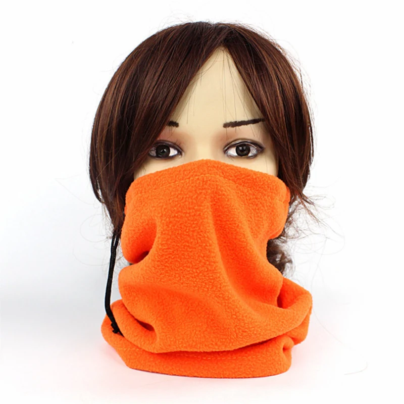 Neck Warmer Winter Faux Fleece Cycling Mask Outdoor Multifunctional Drawstring Scarf Adjustable Neck Sleeve For Men Women