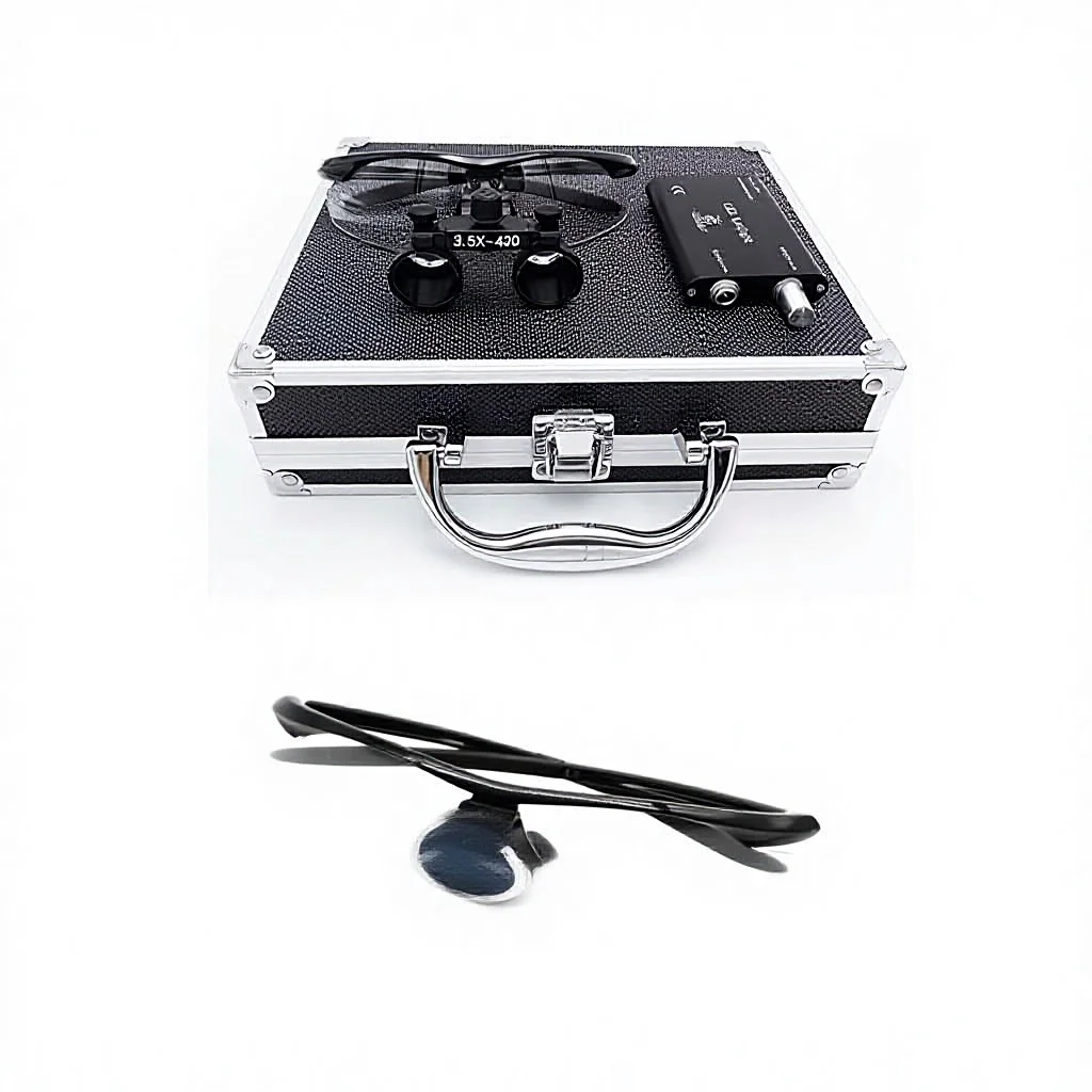 LED Dental Loupe Magnification Binoculars Electric-powered Medical Loupes Lamp for Surgery Metal Construction Headlights