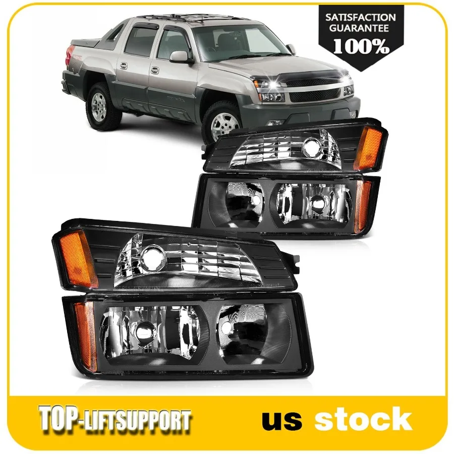 

Headlights + Bumper Signal Lamp For 2002-2006 Chevy Avalanche Leftandamp;Right