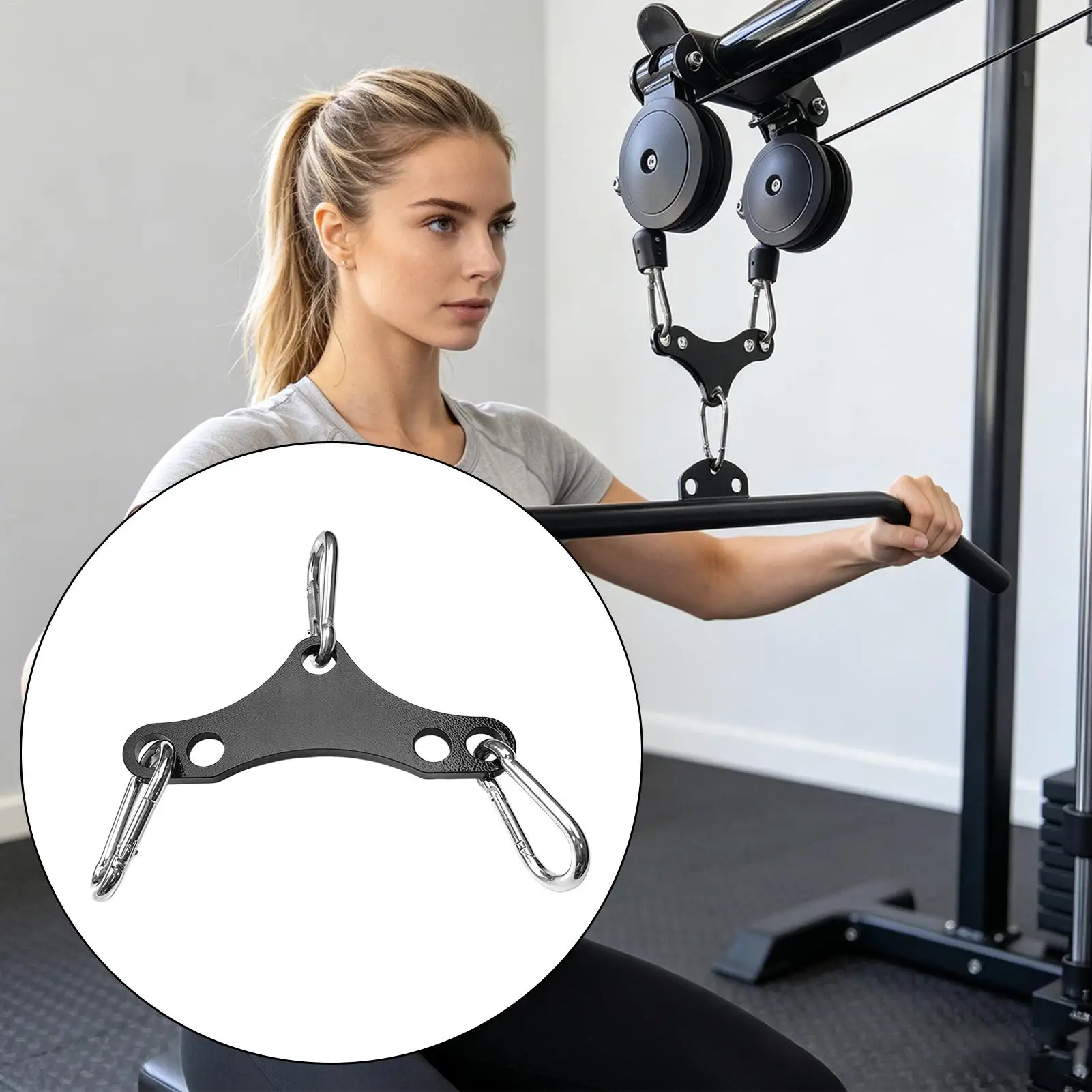 High-position pull-down bar adapter Heavy Duty Fitness Pulley Connector Cable Machine Attachment Adapter with 2 Hooks