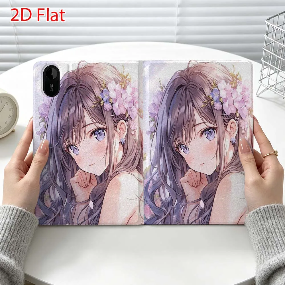 Anime aesthetics girl Fashion For Xiaomi Poco Redmi Pad 8 2 4 C1 6 6S 7 7S SE 9.7 14 11 11.2 Inch Pen Tray Tablet Case