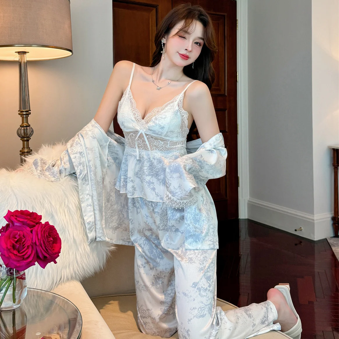 

Pajama Sets For Summer Women Bamboo Oversized Cold Season Cottagecore Adult Skin-Friendly Thin Crew Neck Cap Sleeve Bermuda 2026