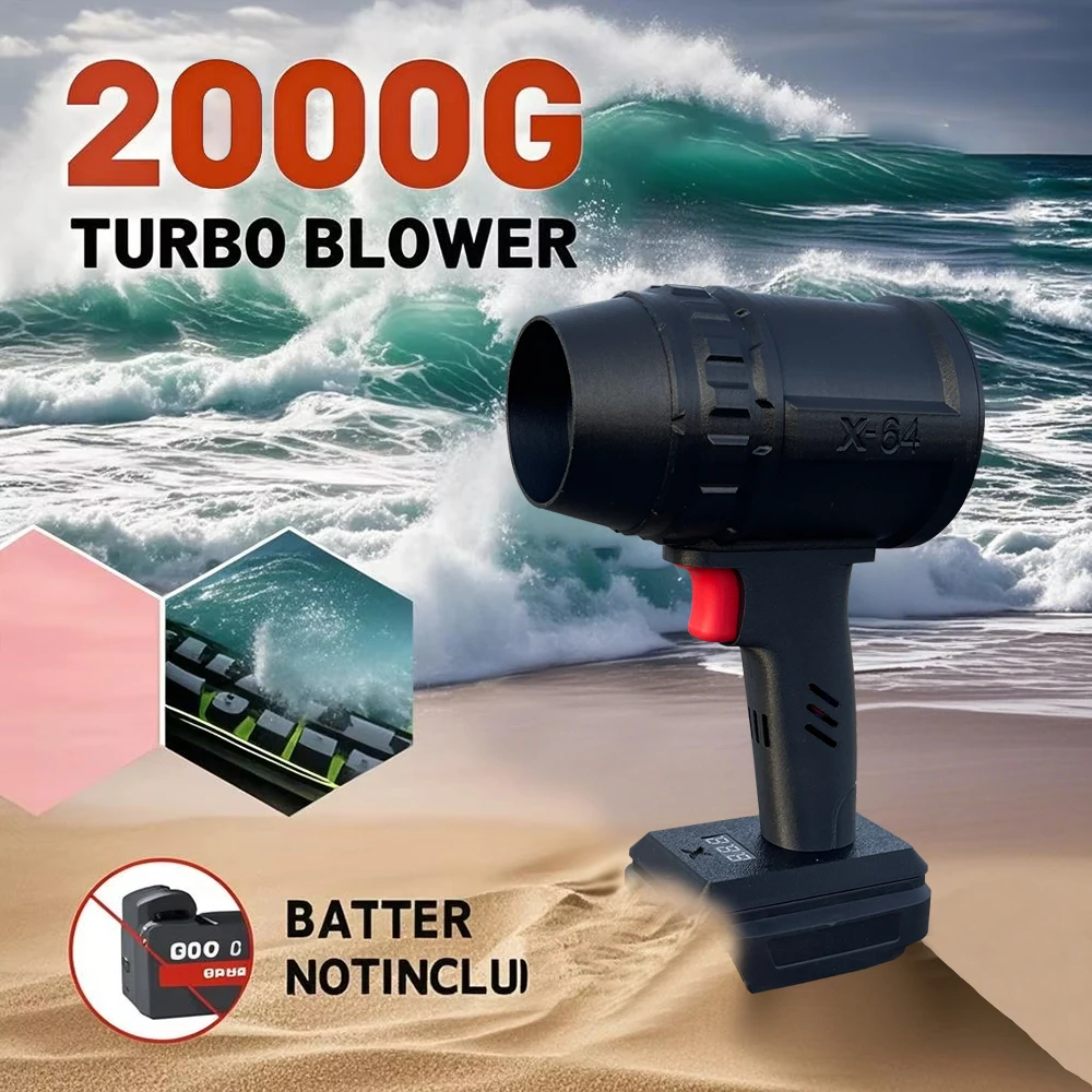 

Car Violent Air Blower Powerful Handheld Turbo Jet Fan 64MM Brushless Motor High-Speed 2000G Thrust for Makita/Milwaukee/Dewalt