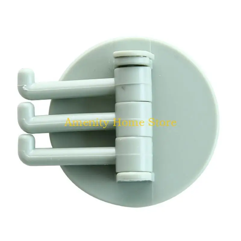 F26C 3 Branch Rotating Hook Adhesive Hooks Stick on Wall Hooks Towel Hooks Waterproof Bathroom Hook for Hanging Clothes Hats