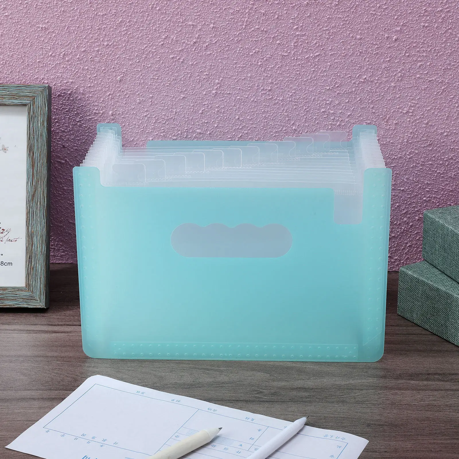 

Accordion Folder PP Material Receipt Organizer Multi-Function Coupon Holder Office Receipt Storage Convenient