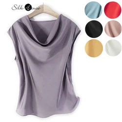 Light Luxury Temperament Swing Collar 2022 Women's Summer New Silk Vest Mulberry Silk Top Fashionable Commuting