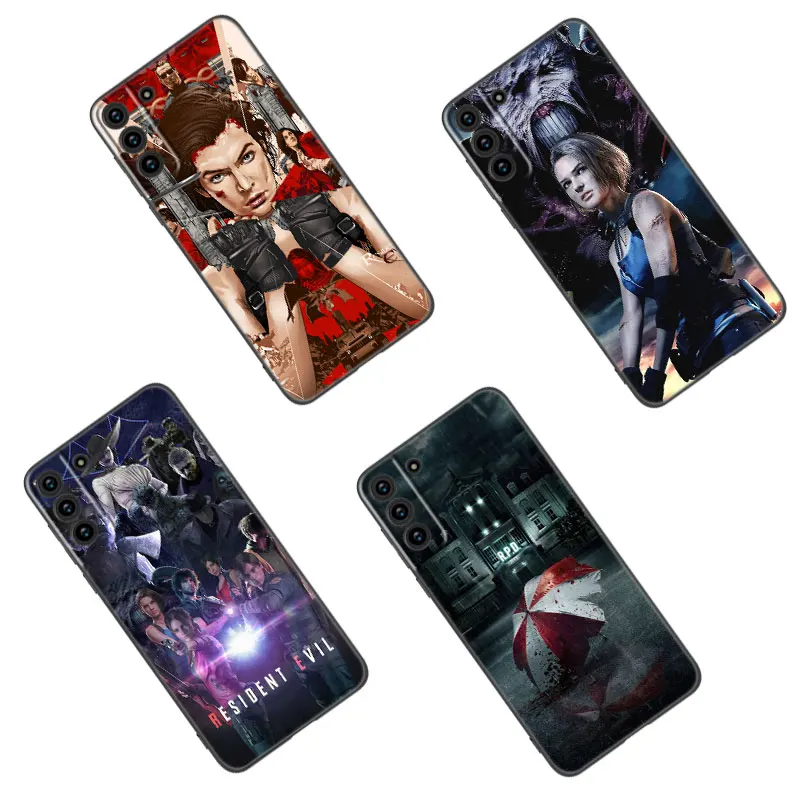 R-Resident-Game-E-Evil Black Silicone Phone Case For Samsung Galaxy S23 S21 S20 FE S24 S22 Ultra S10E S10 S9 S8 Plus