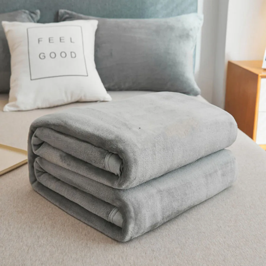 

KDJEIKZ High Quality Fleece Blanket Bedding Coral Fleece Blanket Artificial Wool Cloud Sable Solid Colour Camping Travel Blanket