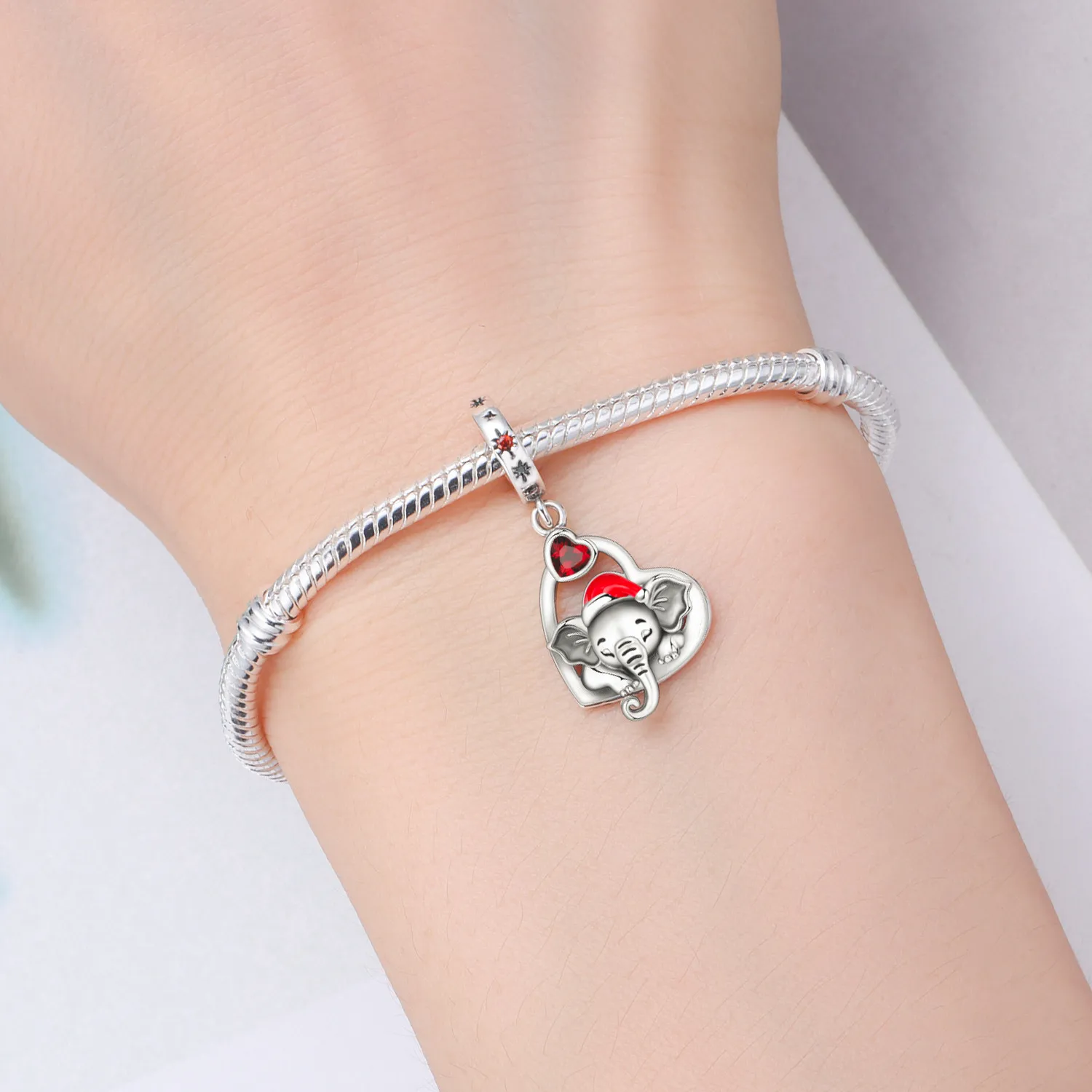 CYMYSS 925 Sterling Silver Charm Cute Animals Bead Elephant Pendant Fit Bracelets Necklace DIY Jewelry Making Party Gift