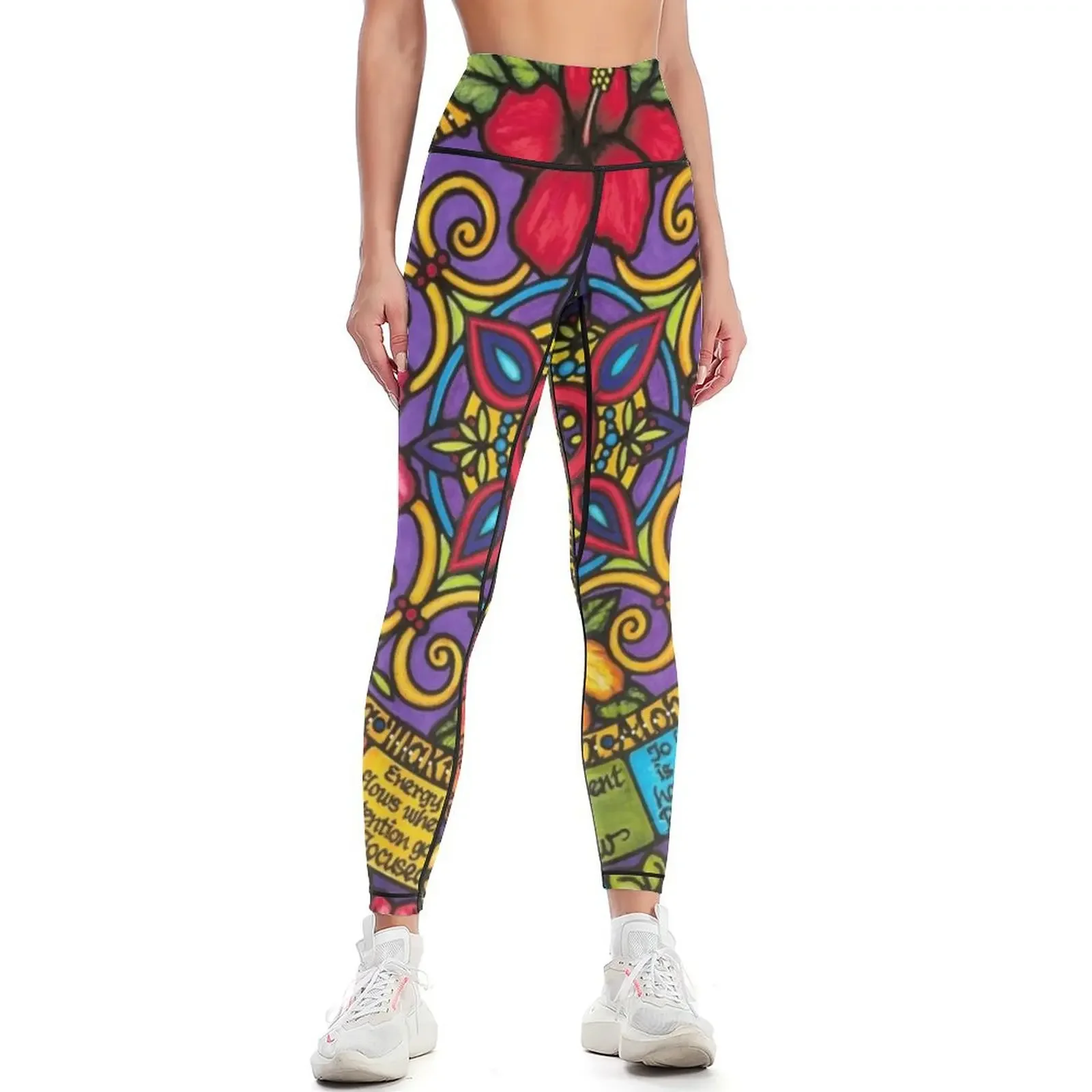 

HAWAIIAN MANDALA Leggings Sportswear woman gym Golf wear sport pants sporty woman push up Womens Leggings