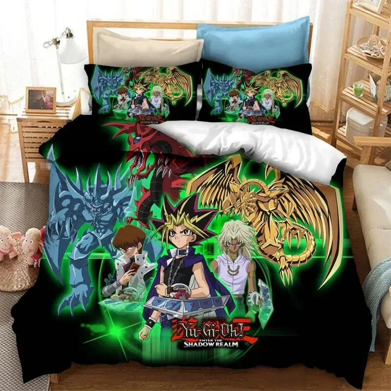 

Anime Yu Gi Oh Duel Yugi Bedding Set 3D Printed Suitable for Bedroom Duvet Cover Set With Pillowcases Kids Home Textile