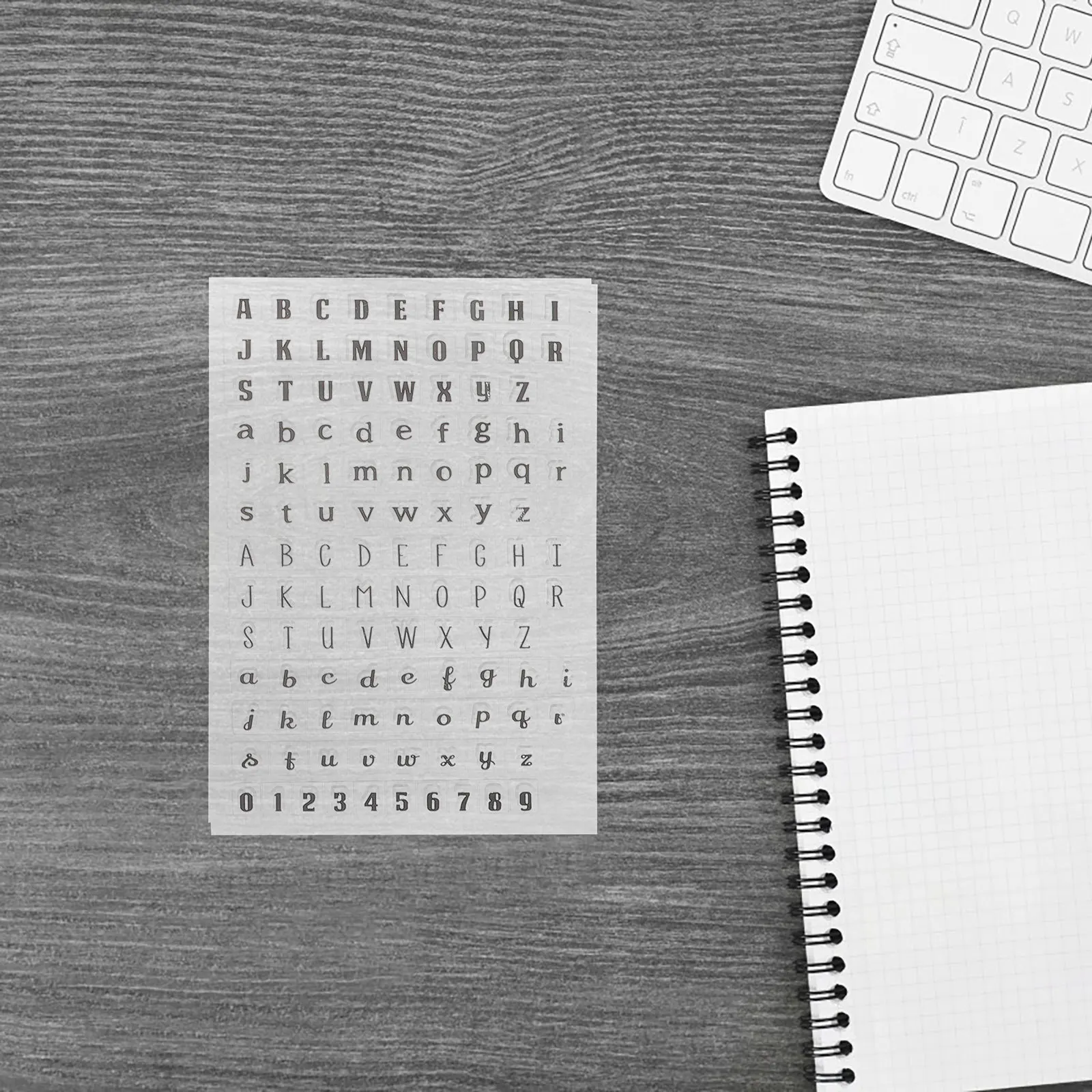 Sellos de silicona transparentes, patrones del alfabeto transparente para hacer tarjetas de diario, álbumes de recortes, manualidades de oficina, 4 Uds.