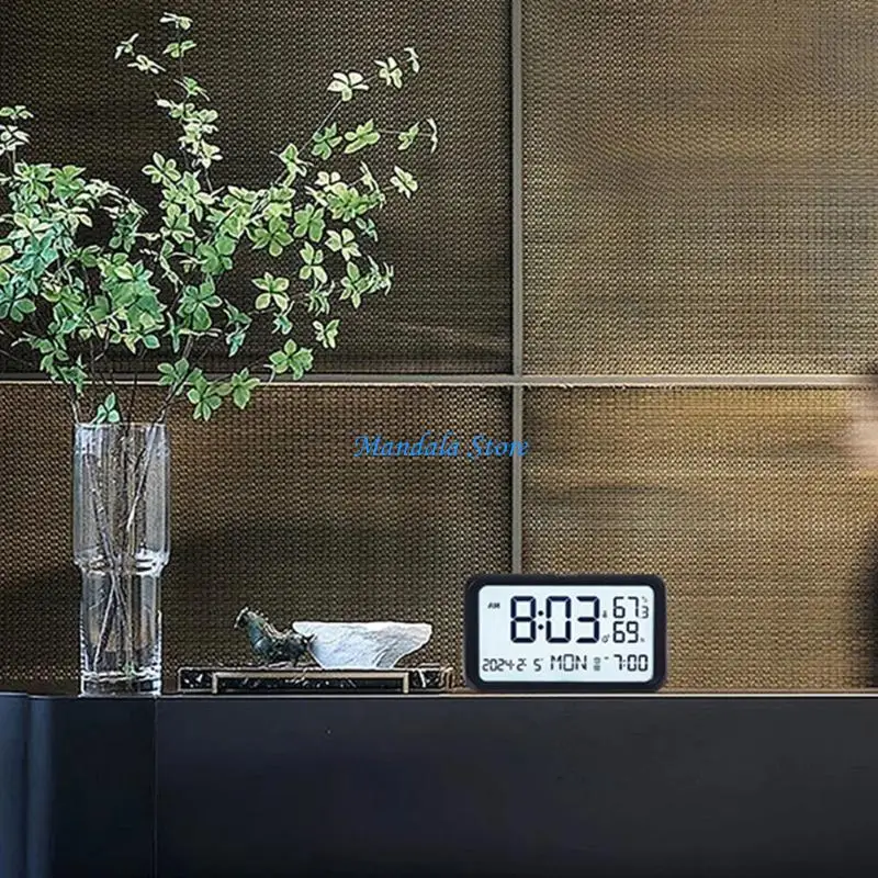 

U2JC Large LCD Digital Clock Contemporary Soft Backlights Touches Control