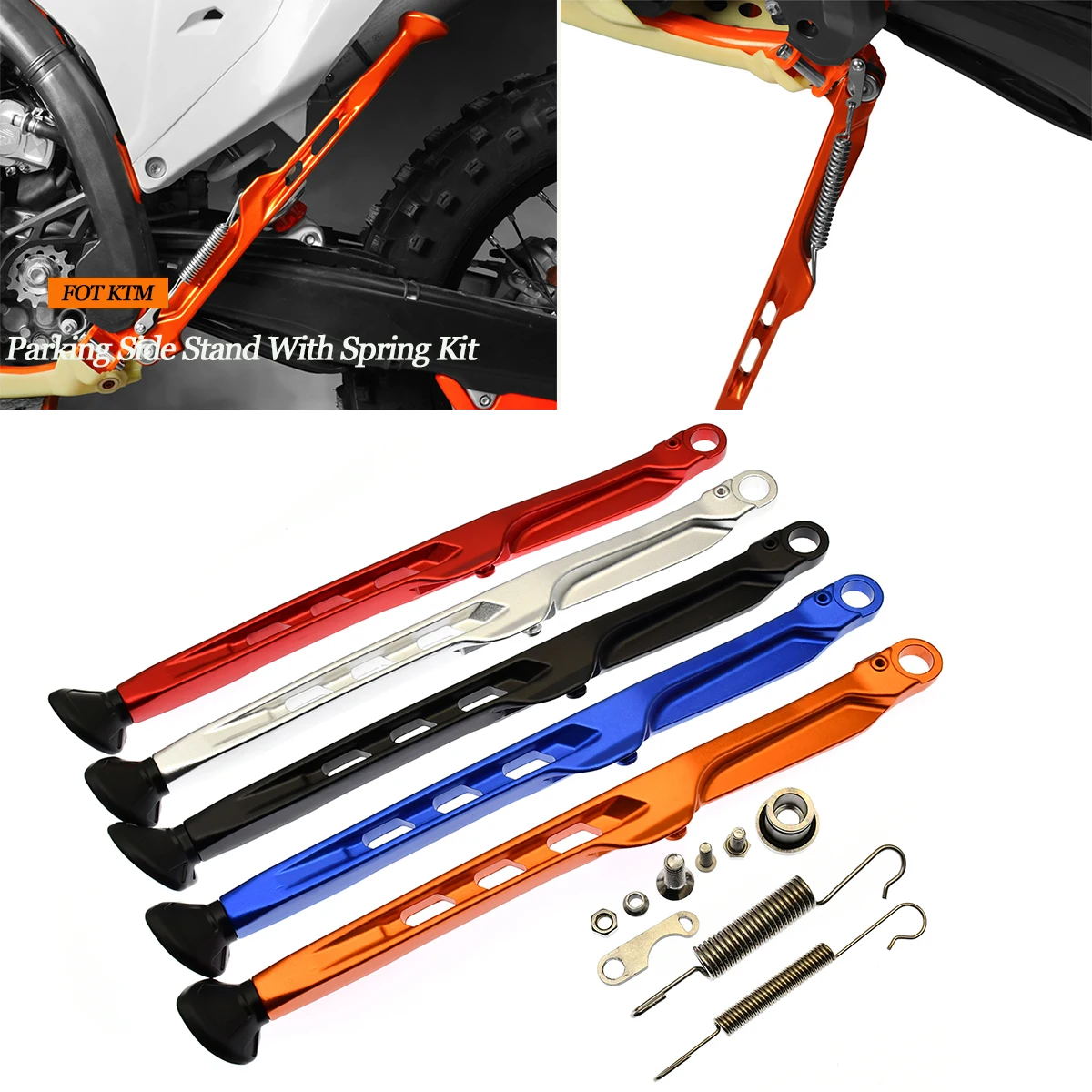 

2024 Motorcycle Parking Side Stand With Spring Kit For KTM XC XCF EXC EXCF XCW XCFW 125 250 300 450 GasGas EX EXF EC ECF ES EW