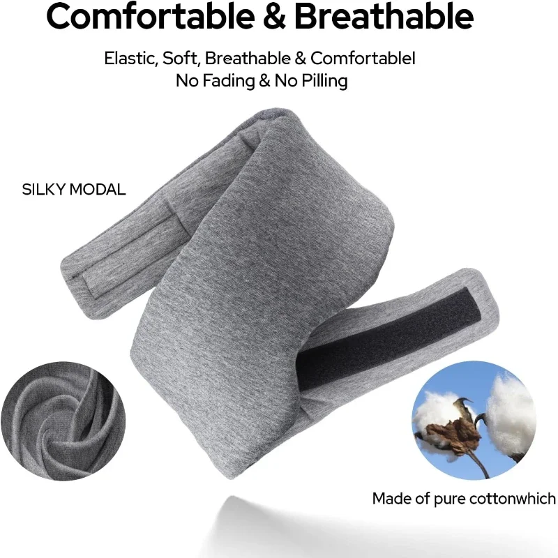 Cotton Sleep Eye Mask,100% Blocking Light Sleeping Mask for Side Sleeper,Soft Zero Pressure Cooling Blackout Eye Masks for Sleep image 3