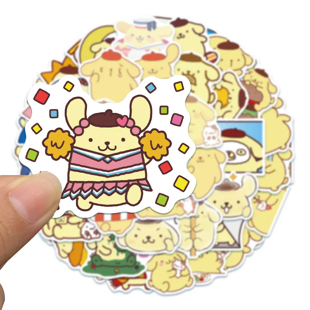 10/30/50pcs Kawaii Pompom Purin Cartoon Stickers for Kids Girls Decorative Diary Phone Case Laptop Waterproof Cute Sticker Decal