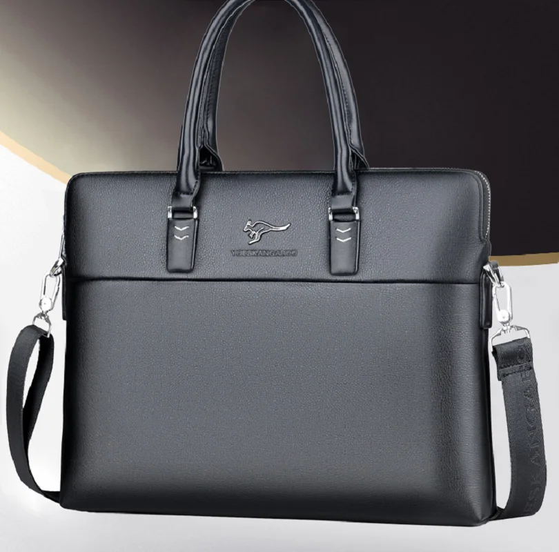 

New High Quality Pu Leather Briefcase Men's Fashion Business Handbag Totes Casual Large Capacity Shoulder Bags Messenger Bag