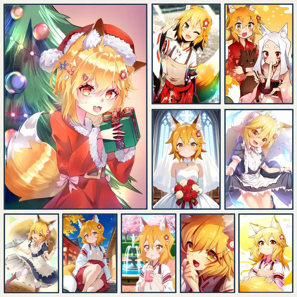 Cute Cozy Gentle Anime T-The Helpful Fox Senko-San Poster Frameless PP Self Adhesive Aesthetic Room Gift Decor