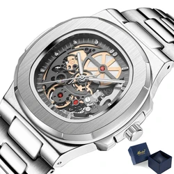 Mechanical Watches for Men Machinery Skeleton Tourbillon Automatic Mens Business Wristwatch Waterproof Watch Relogio Masculino