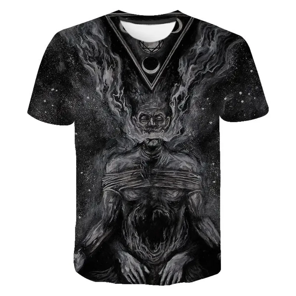 New Summer Satan 3D Print T-Shirt Men Women Hip Hop Harajuku Vintage Unisex Streetwear Casual Oversized O-Neck Short Sleeve