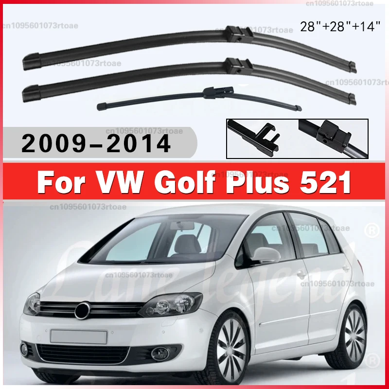 

Для VW Golf Plus 521 2009-2014: Комплект передних и задних щеток стеклоочистителя (28"+28"+14") для лобового и заднего стекол, 2012, 2013