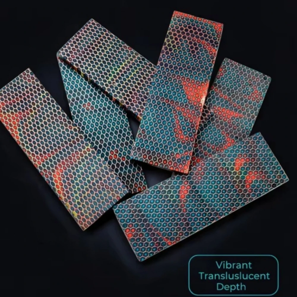 1 Piece Colorful Handle Resin Snake Skin Texture Honeycomb Patch High-quality Tools Reinforcement Composite Materials