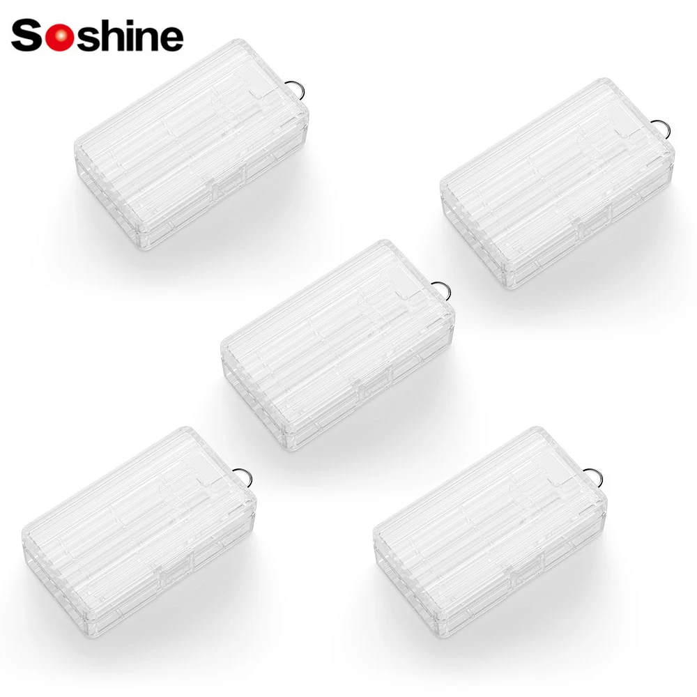 Soshine 18650 Battery Case Holder Storage Box with Hook Portable Battery Case Wear-resistant Plastic Case for 2pcs 18650 Battery