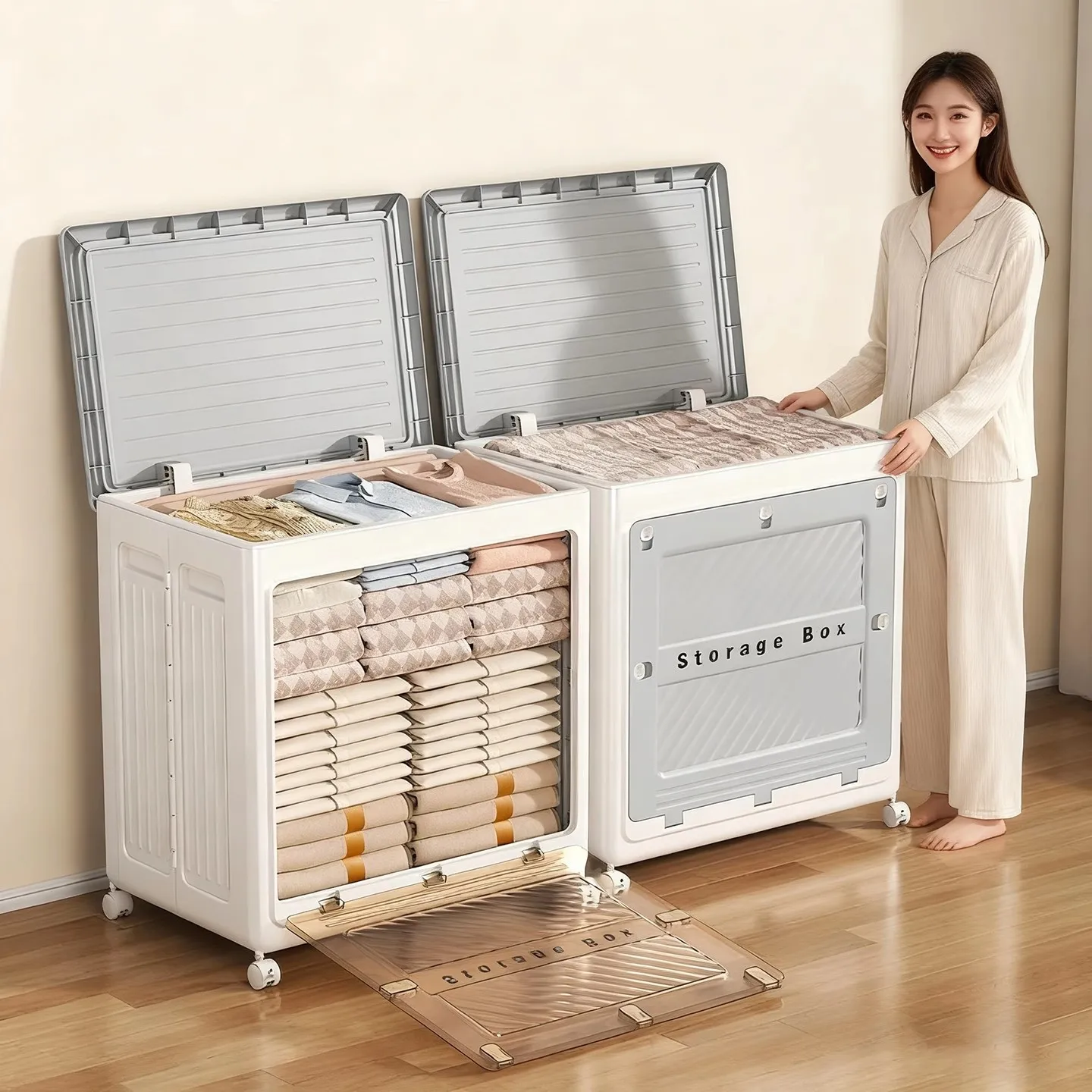 

Шкаф для хранения одежды большой вместимости, складной шкаф для хранения одежды на колесиках, многофункциональный органайзер с откидной конструкцией