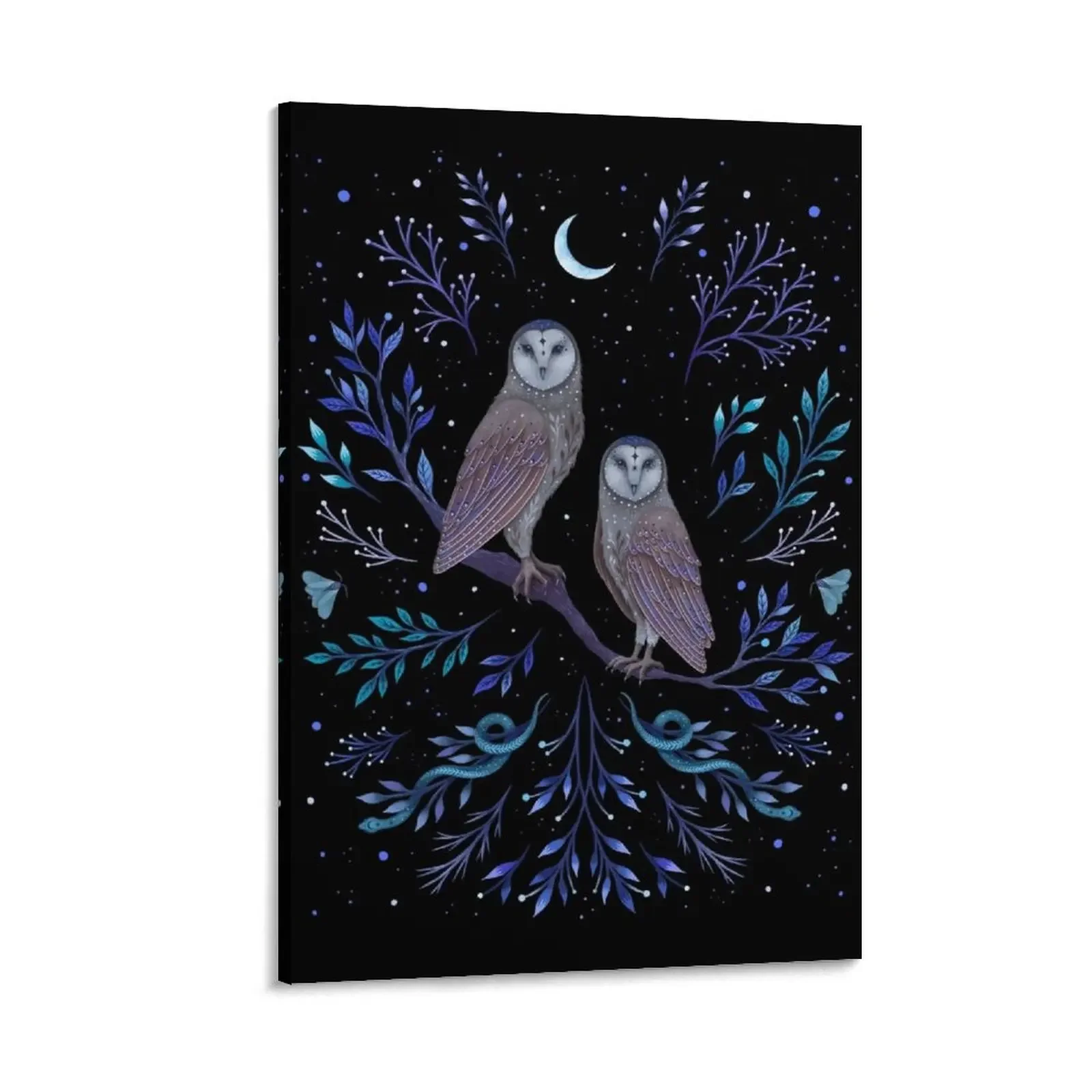 

Owls in the Moonlight Canvas Painting posters for room posters for wall Wall posters