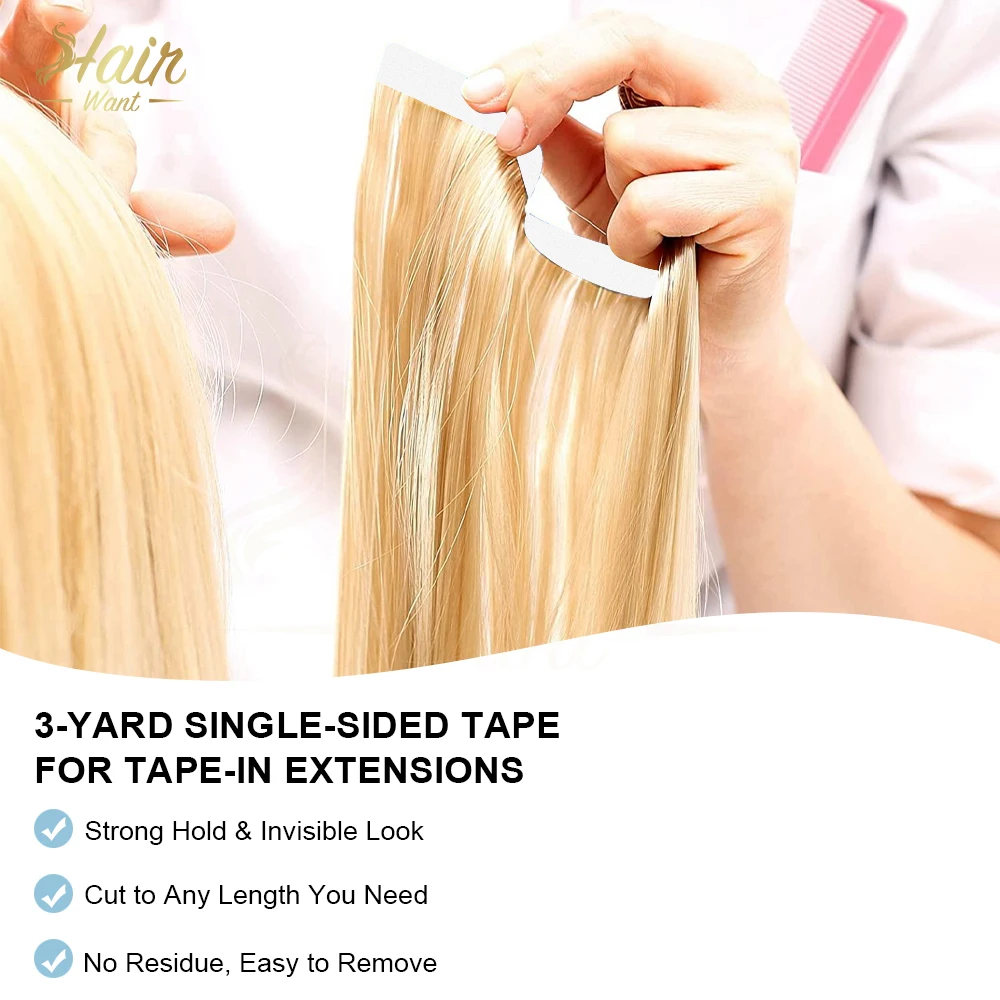 Capelli Vuoi il nastro per l'estensione dei capelli Rotolo di nastro monofacciale da 3 metri Rotolo di nastro impermeabile ultra tenuto per estensioni di trama di nastro/nastro