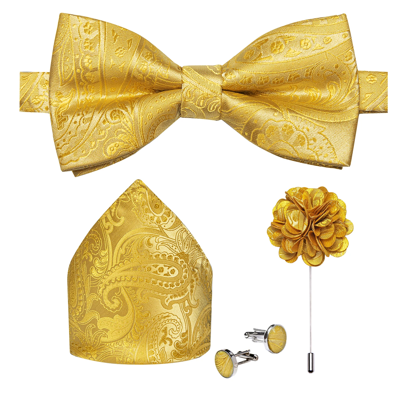 Hochzeitsfliege für Herren, klassisch rot, vorgebundene Fliege, Manschettenknöpfe, Ansteckblume, Set für Partys, Schmetterlingsknoten, Geschenk, Herren-Accessoires – Detail 19