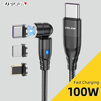 USLION 5A 100W PD Fast Charging Magnetic Cable USB C To Type C Data Cord For Macbook iPad iPhone 15 Pro Max Xiaomi 14 13 Oneplus