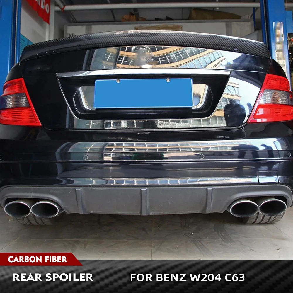 

Carbon Fiber Car Rear Trunk Racing Spoiler Wing for Mercedes-Benz W204 C180 C200 C250 C300 C63 AMG 2008-2014 FRP Black Rear Wing