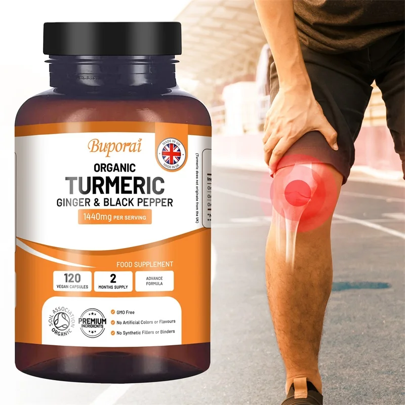 

Organic Turmeric Capsules 1440mg - Helps Promote Joint and Bone Health, Provides Immune Support, Non-GMO, Antioxidant
