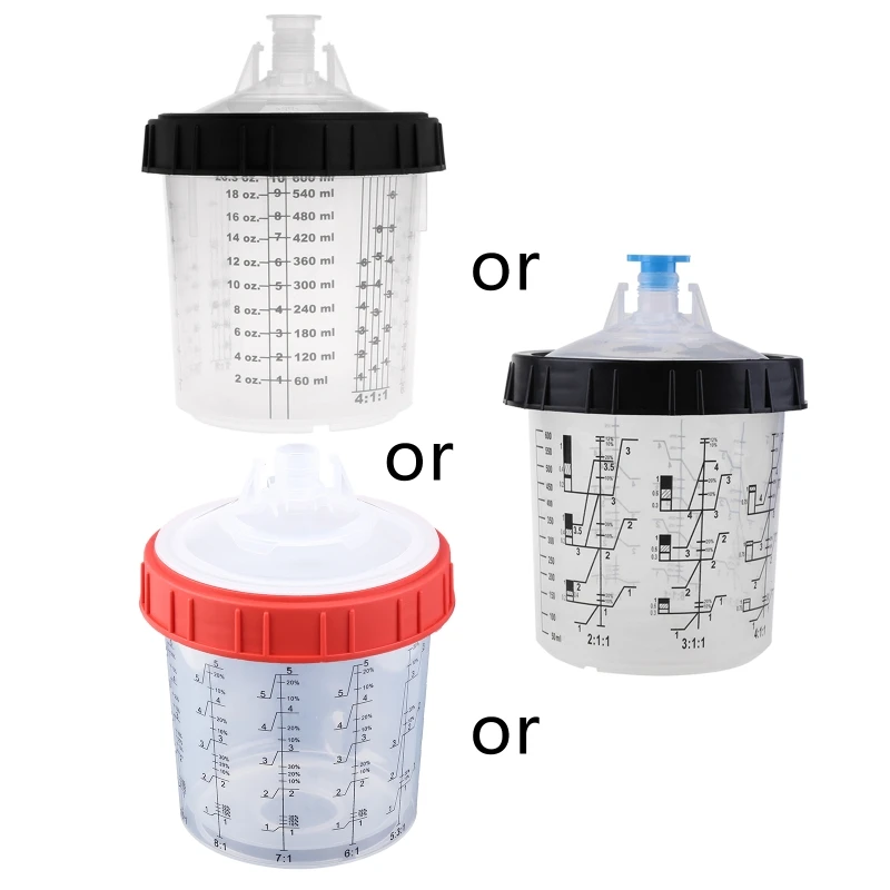 Transparent Scale Cup with Lid Plastic Graduated Cups Plastic Mixing Cup 600ml