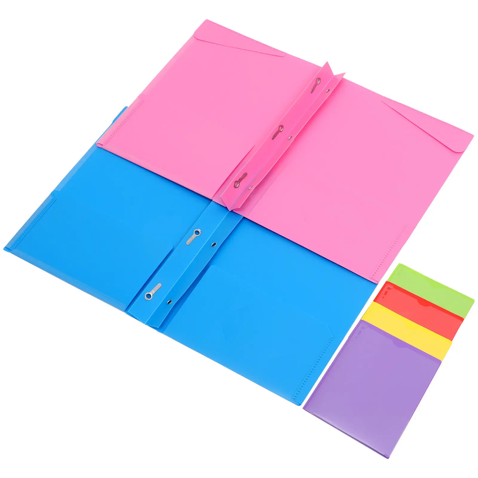 Plastic Document Folders 6Pcs Heavy Duty Colored Paper File Organizers for Office School Storage