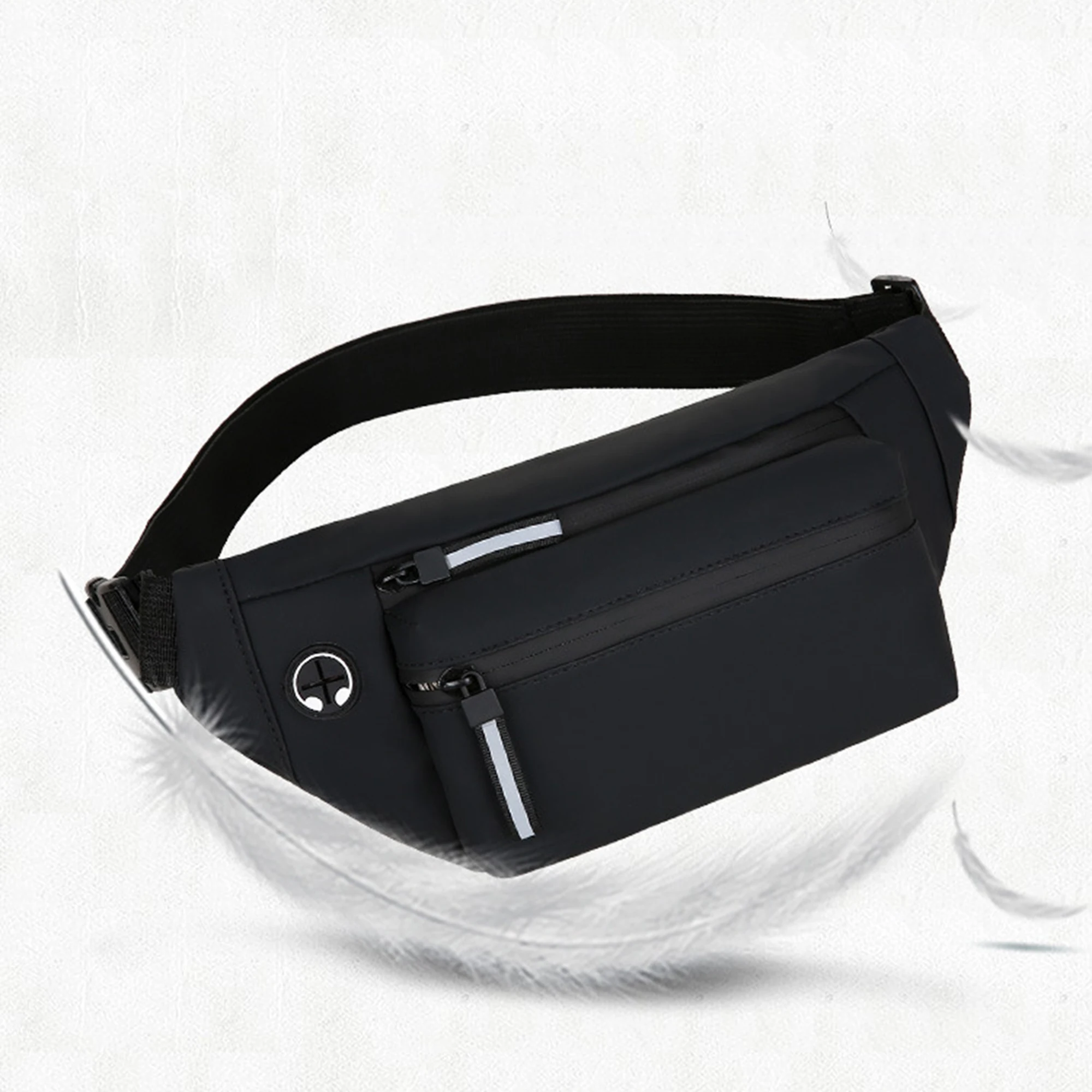 Bolsa crossbody masculina com fecho de zíper, bolsa de peito espaçosa para esportes e viagens, bolsa de cintura ajustável com grande capacidade