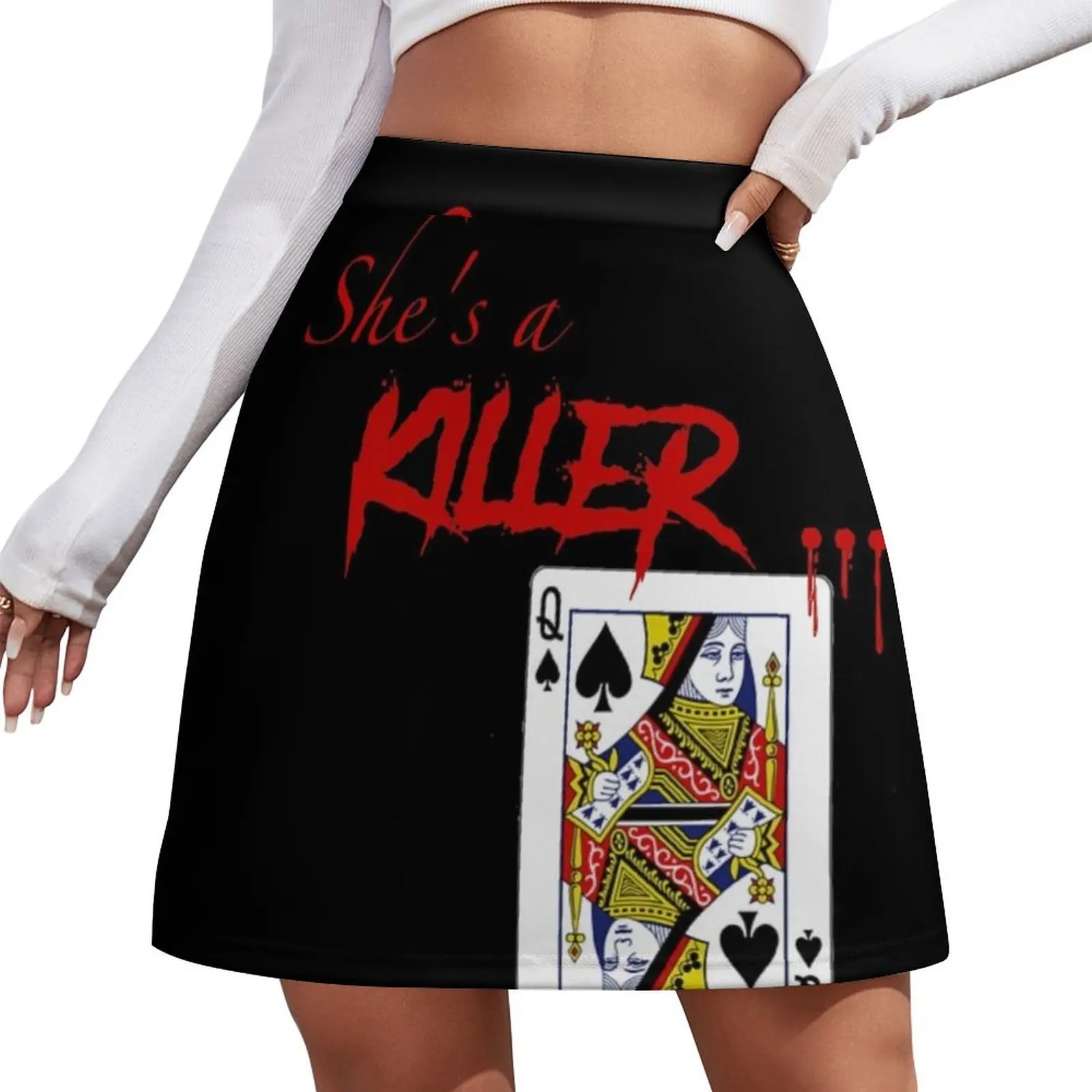 

She's A Killer Queen Of Spades Mini Skirt summer clothes skirt women korean summer clothes korean ladies summer Mini Skirt