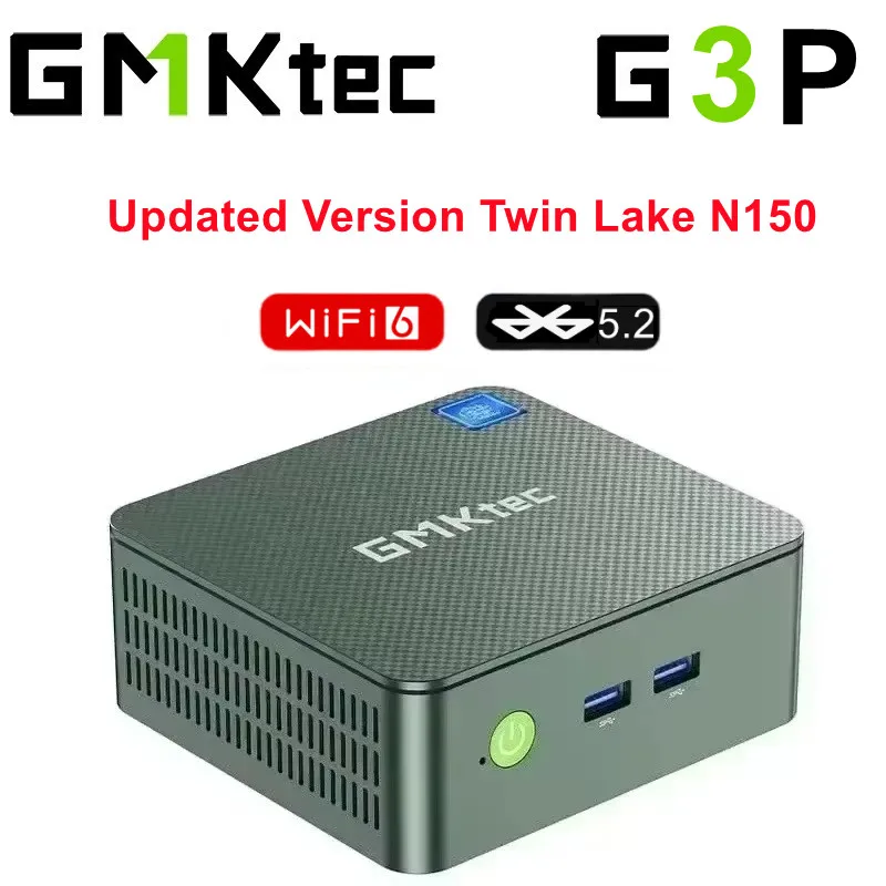 GMKtec G3 PLUS MINI PC نسخة محدثة Twin Lake N150 Windows 11 Pro DDR4 M.2 2280 NVMe SSD PCIE 3.0 WIFI6 BT5.2 4K@60H كمبيوتر صغير